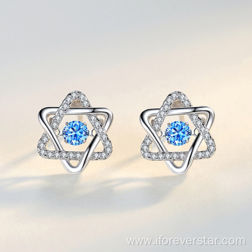 Dancing Blue Earring Silver 925 Cubic Zirconia Earrings